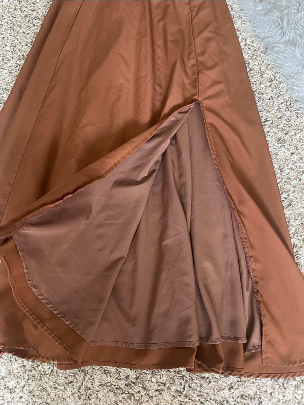 Brown Square Neck Cottagecore Milk Maid Midi Dress - Picture 3 of 9